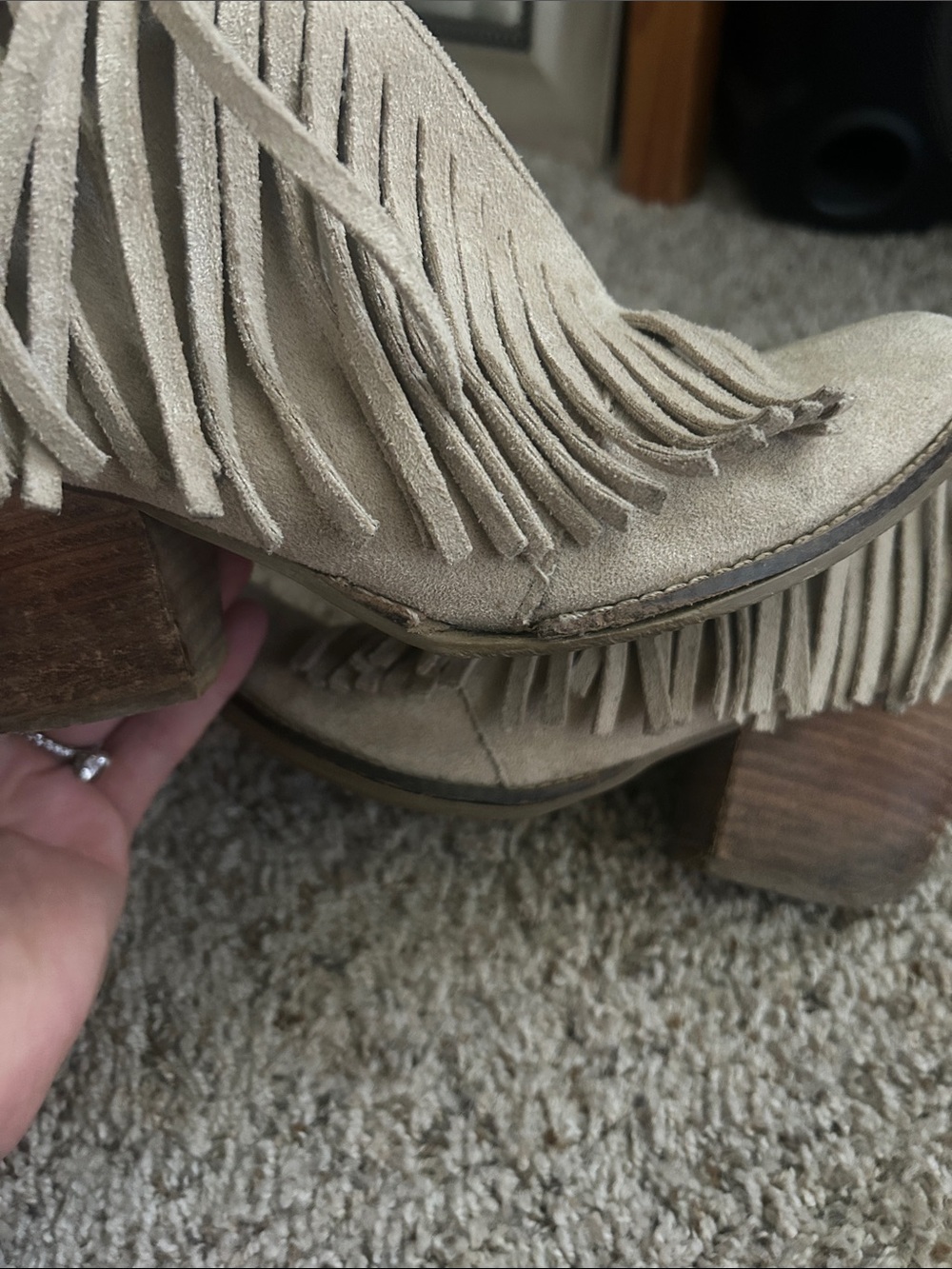 Coconuts by Matisse Suede Fringe Ankle Booties - Taupe - Picture 5 of 6